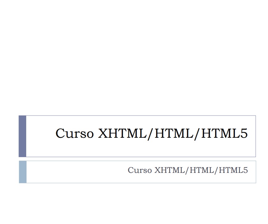 Curso XHTML/HTML/HTML5